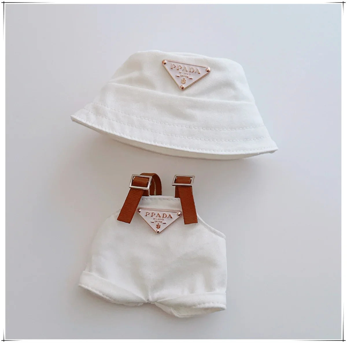 Prada overall and bucket hat