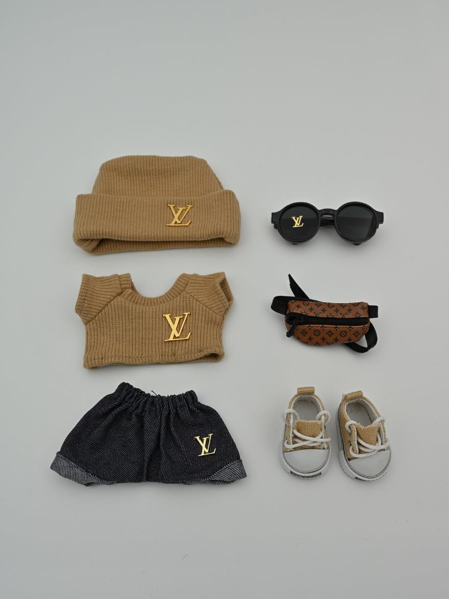 Louis Vuitton beige sweater ensemble