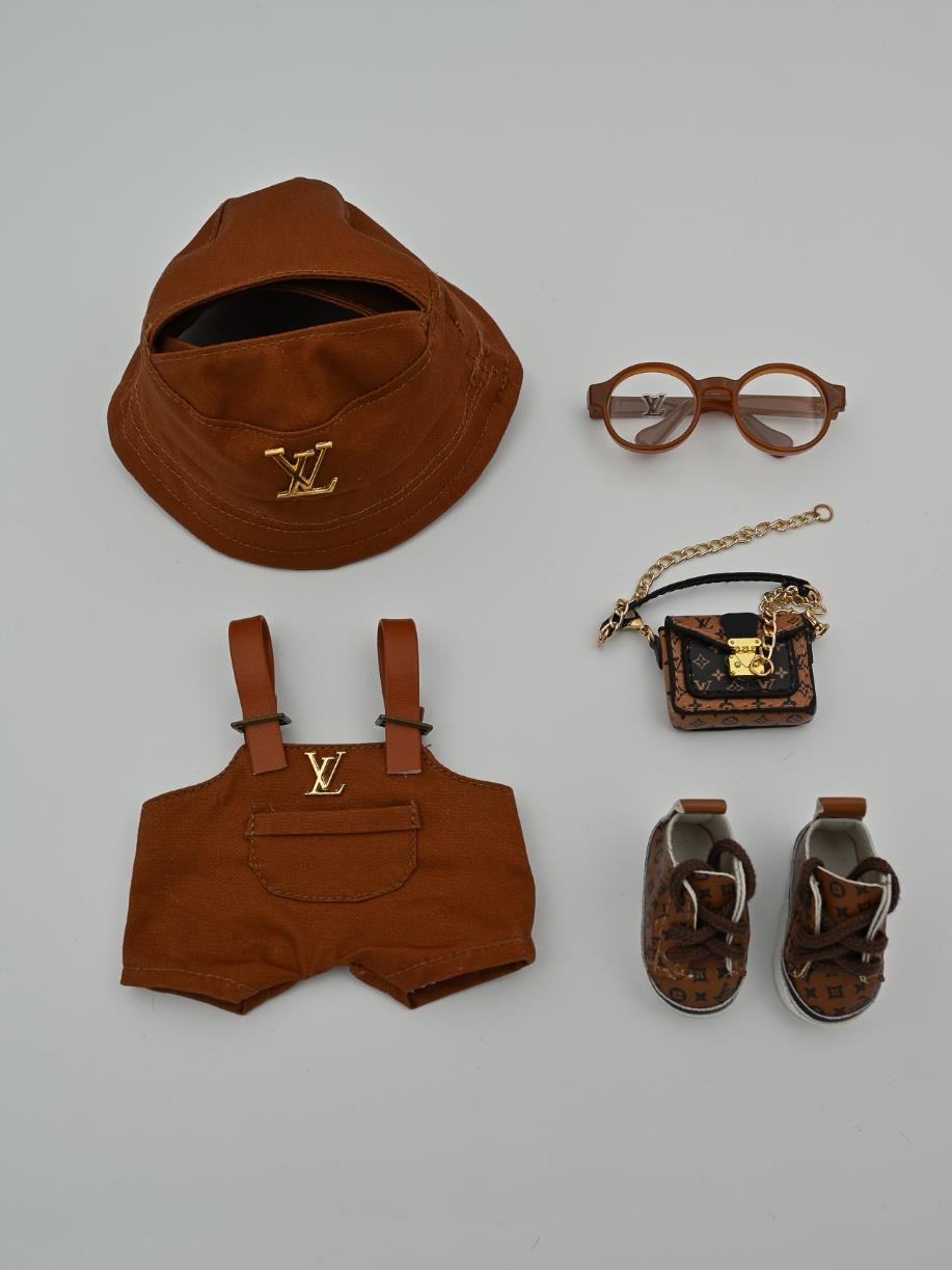 Louis Vuitton brown overall ensemble