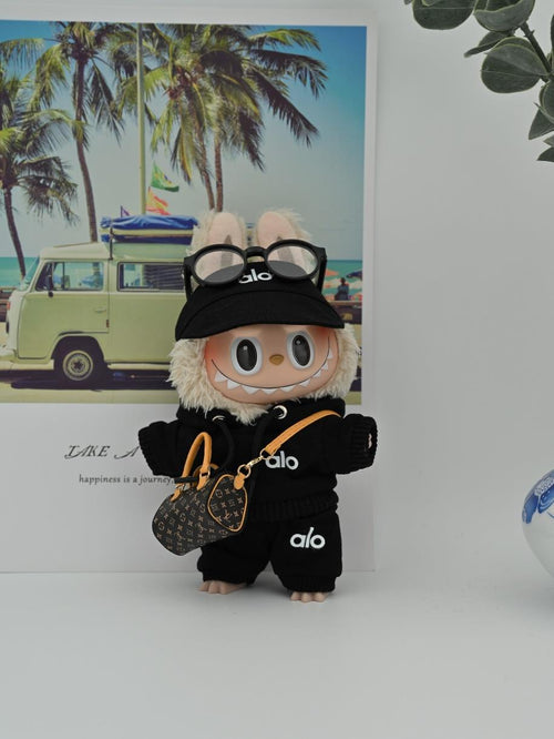 Alo black sportwear with LV bag