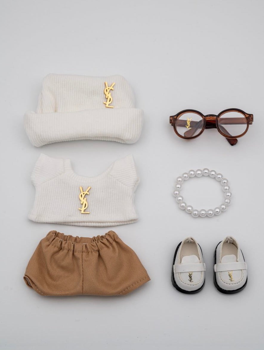 Saint Laurent white sweater ensemble