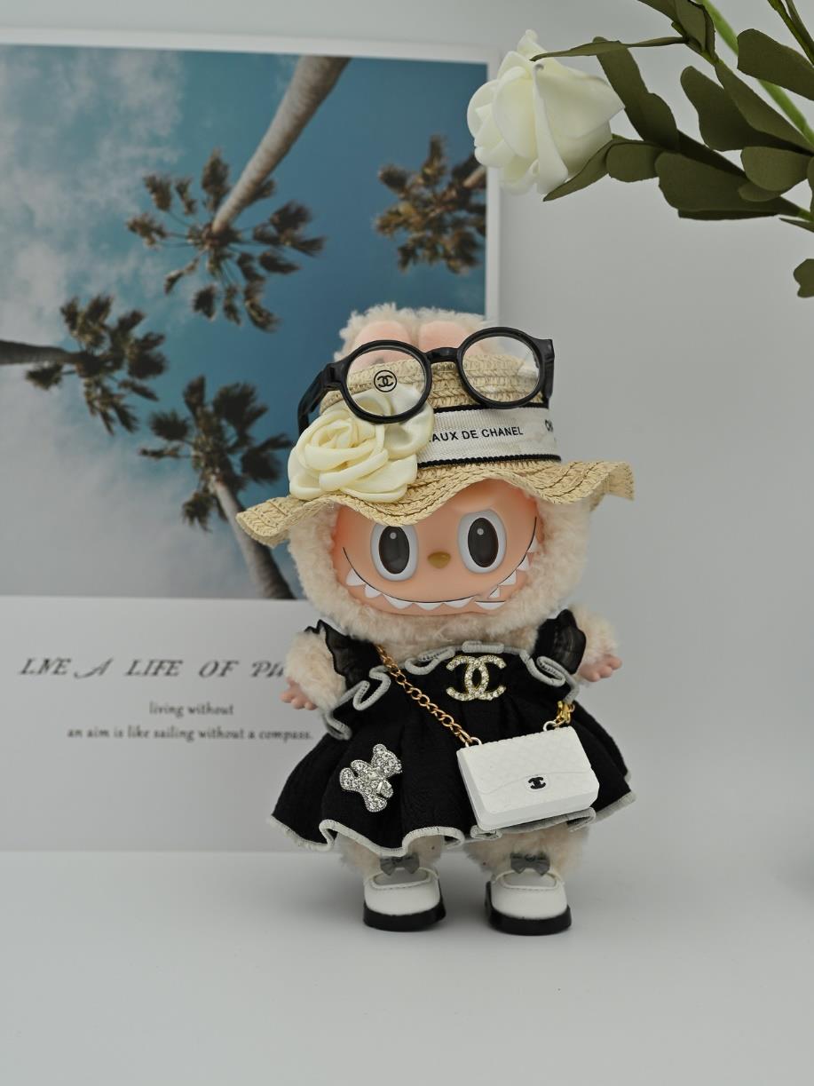 Chanel crystal CC and bear applique dress