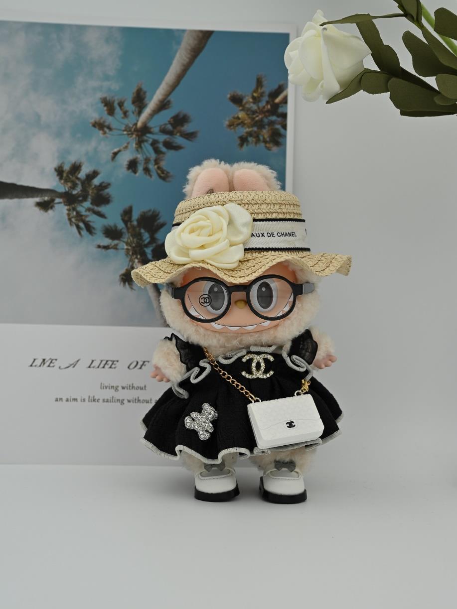 Chanel crystal CC and bear applique dress