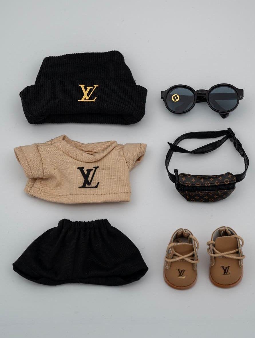 Louis Vuitton beige sweater ensemble