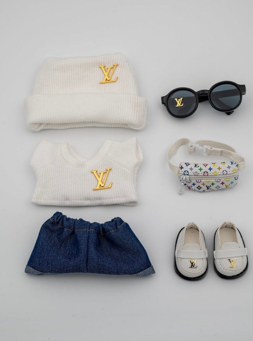Louis Vuitton white sweater ensemble