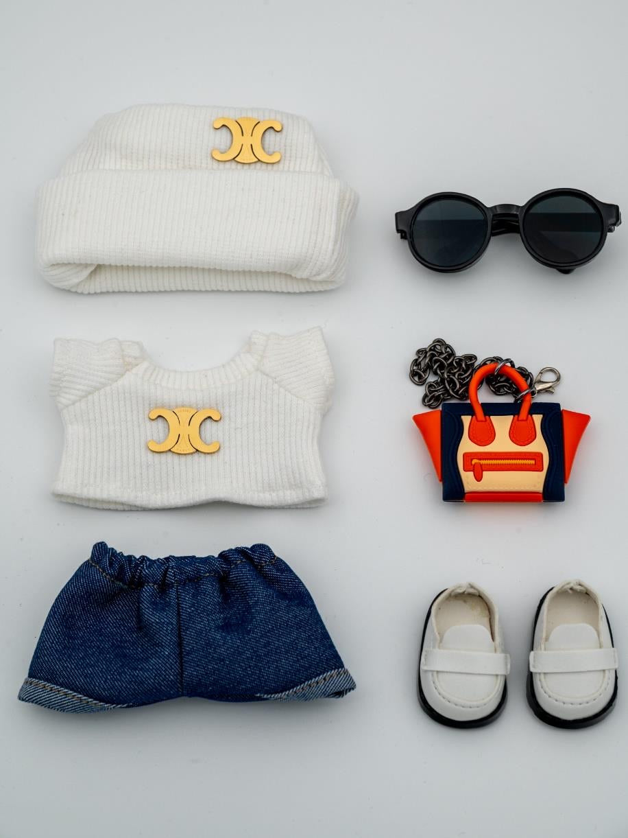 Celine white sweater ensemble