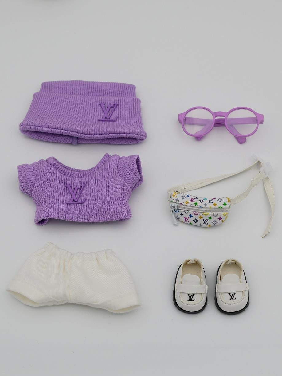 Louis Vuitton lilac sweater ensemble