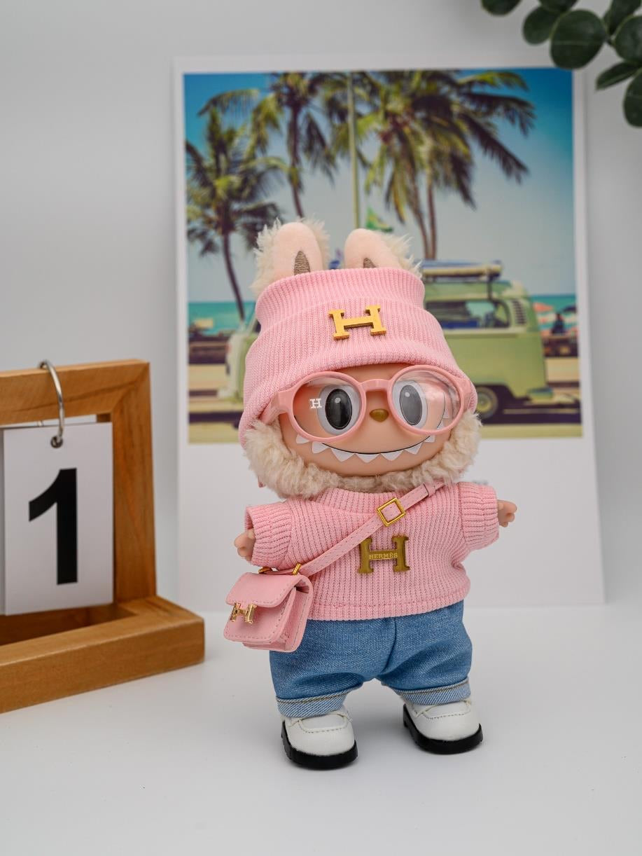 Hermes pink sweater ensemble constance bag