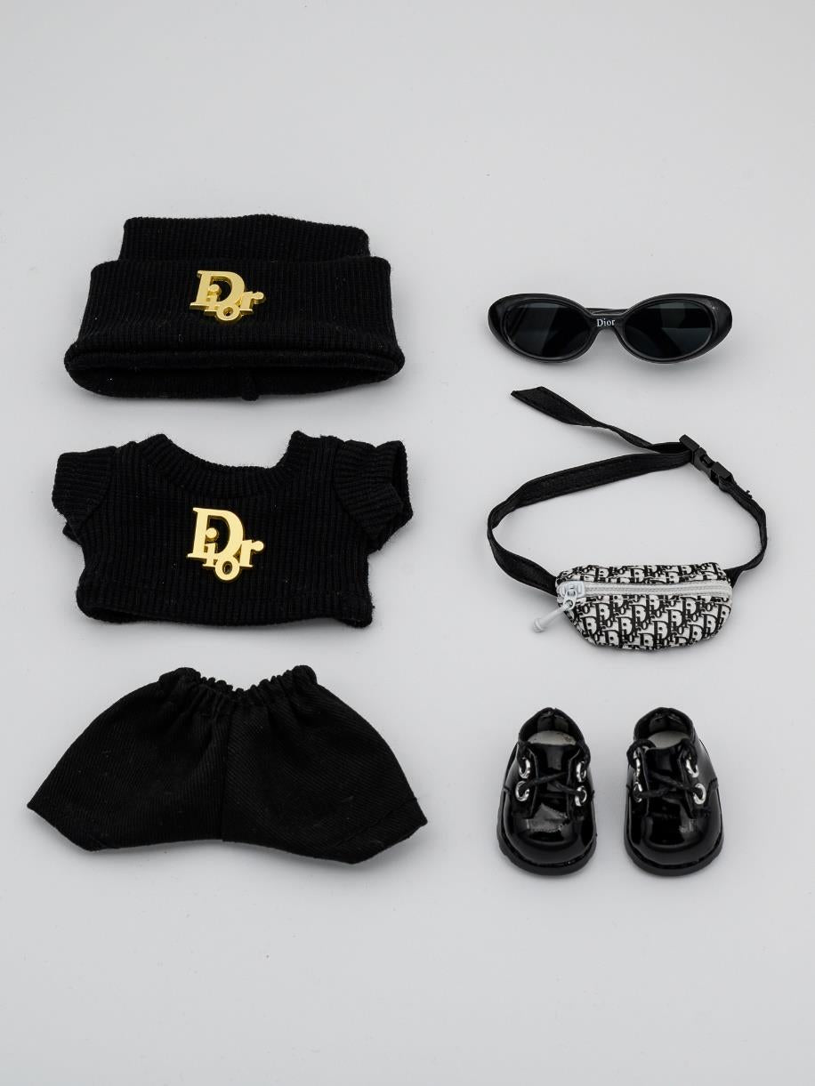 Dior black sweater ensemble