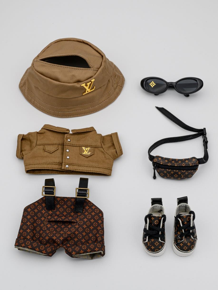 Beige Louis Vuitton jacket ensemble