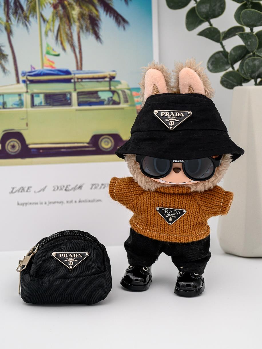 Prada brown knit sweater backpack ensemble