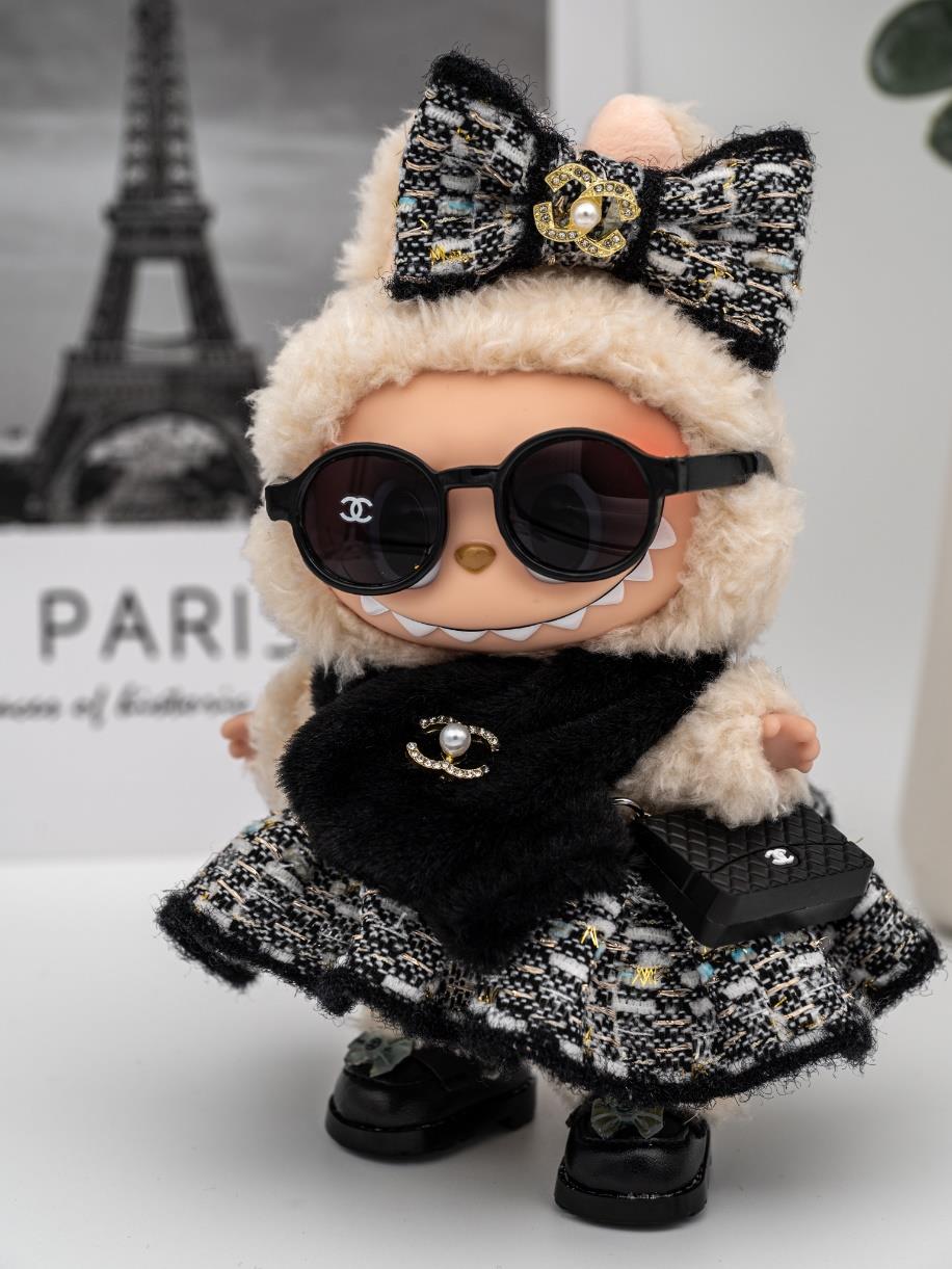 Chanel dress with double flap bag