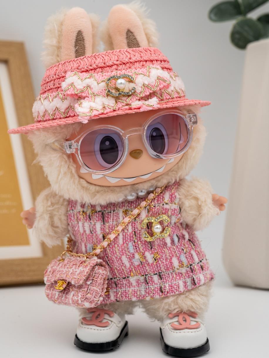 Chanel pink tweed dress with bag