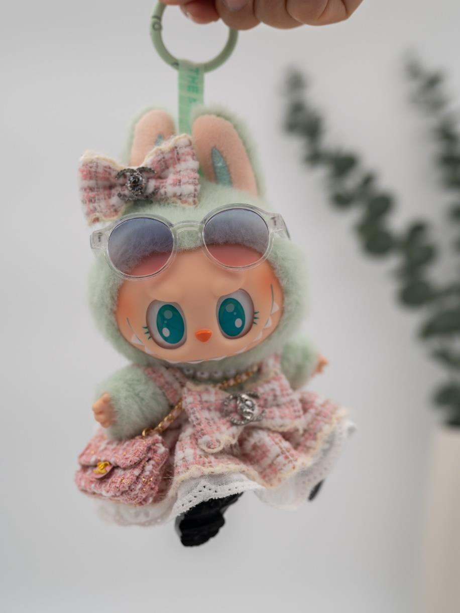 Chanel pink tweed dress with bow