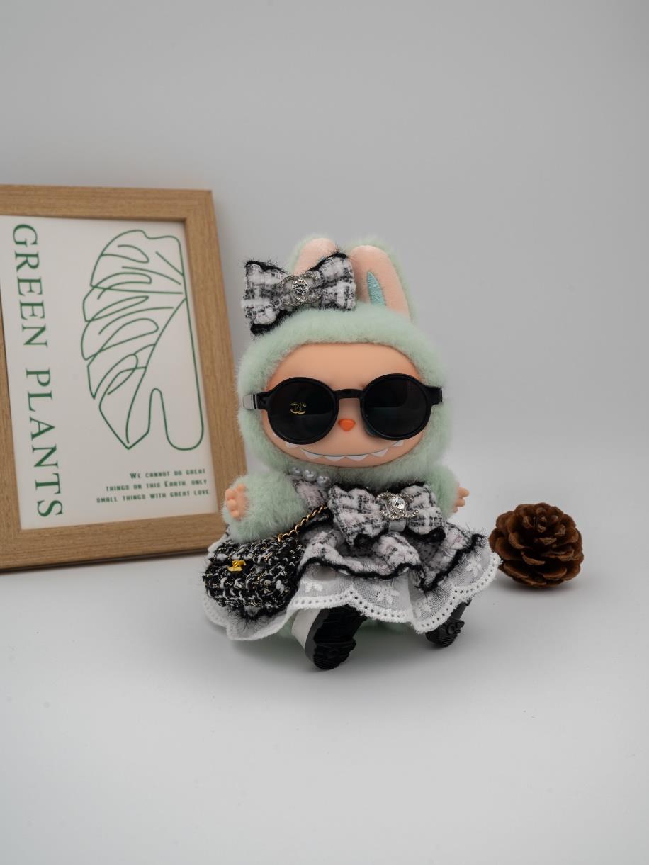 Chanel salt and pepper tweed dress with matching bag