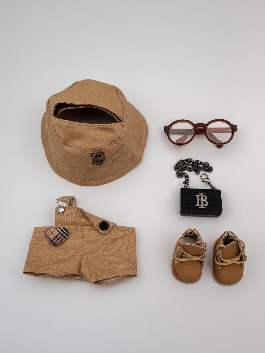 Burberry overall plaid ensemble