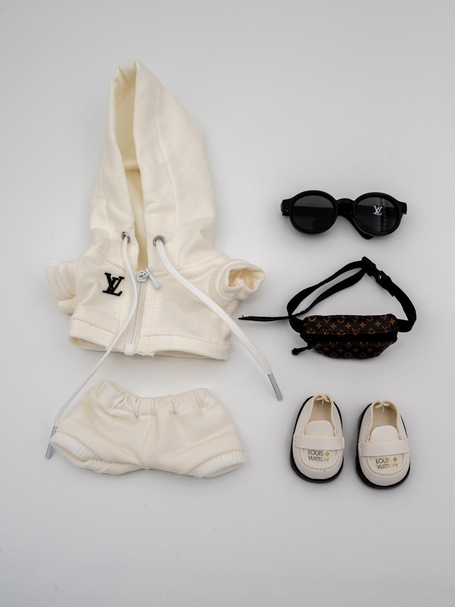Louis Vuitton white hoodie ensemble