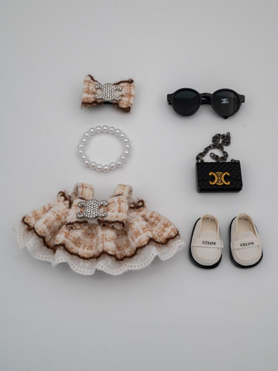 Celine brown and white tweed dress
