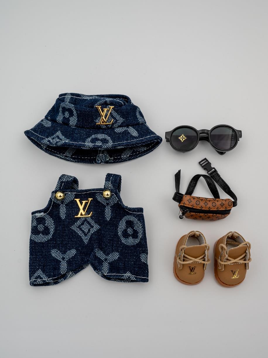 Louis Vuitton blue denim overalls
