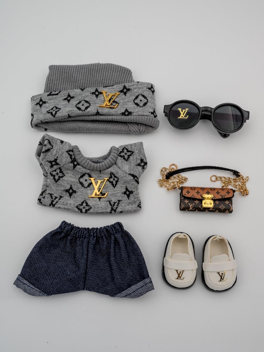 Louis Vuitton gray sweater ensemble