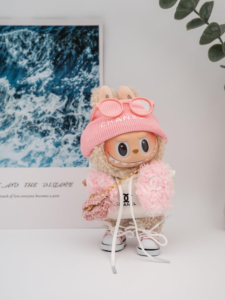 Chanel pink fur coat ensemble