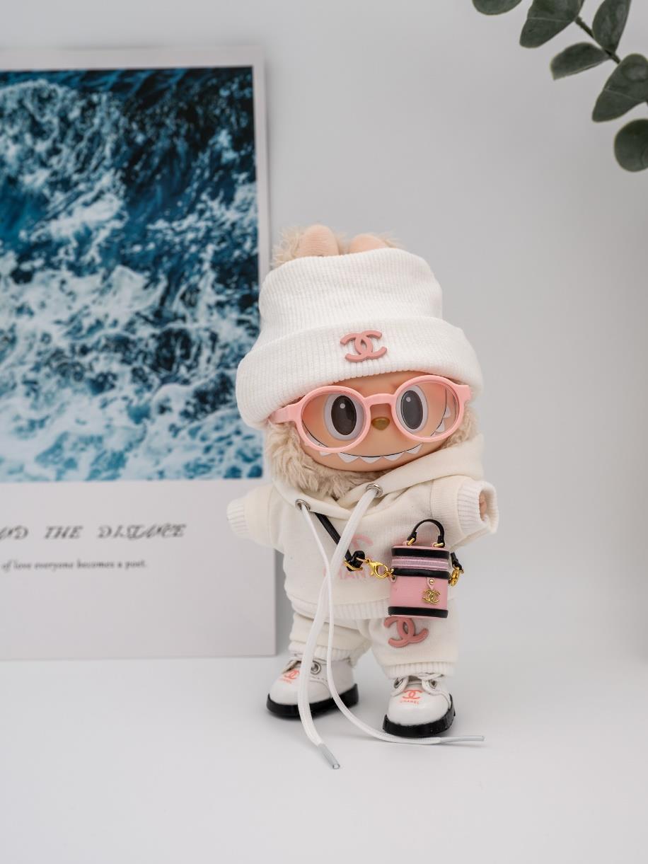 Chanel pink bucket vanity bag ensemble