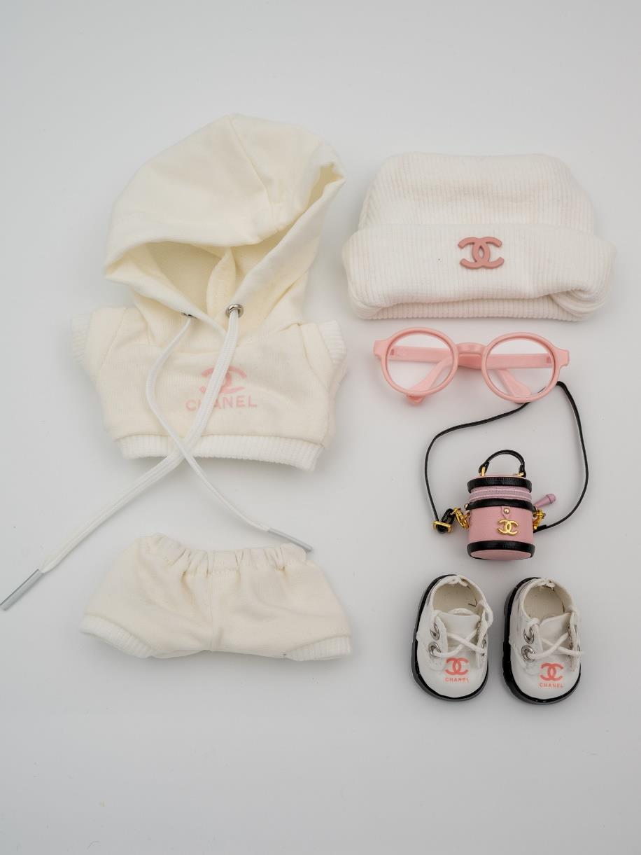 Chanel pink bucket vanity bag ensemble