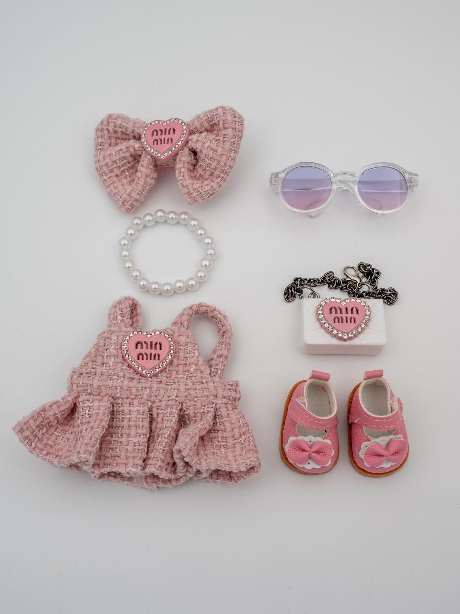 Pink tweed Miu Miu dress ensemble