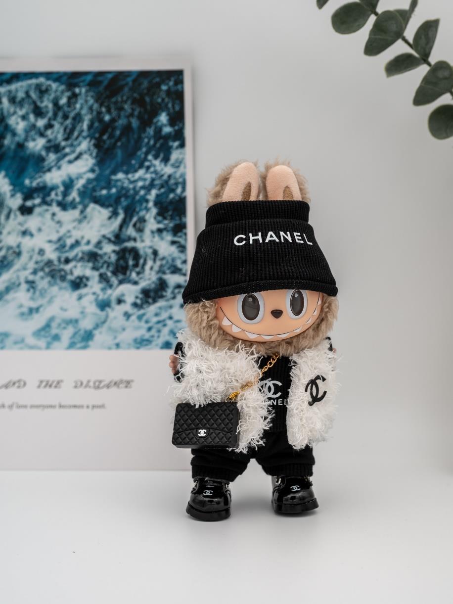 Chanel white fur jacket ensemble