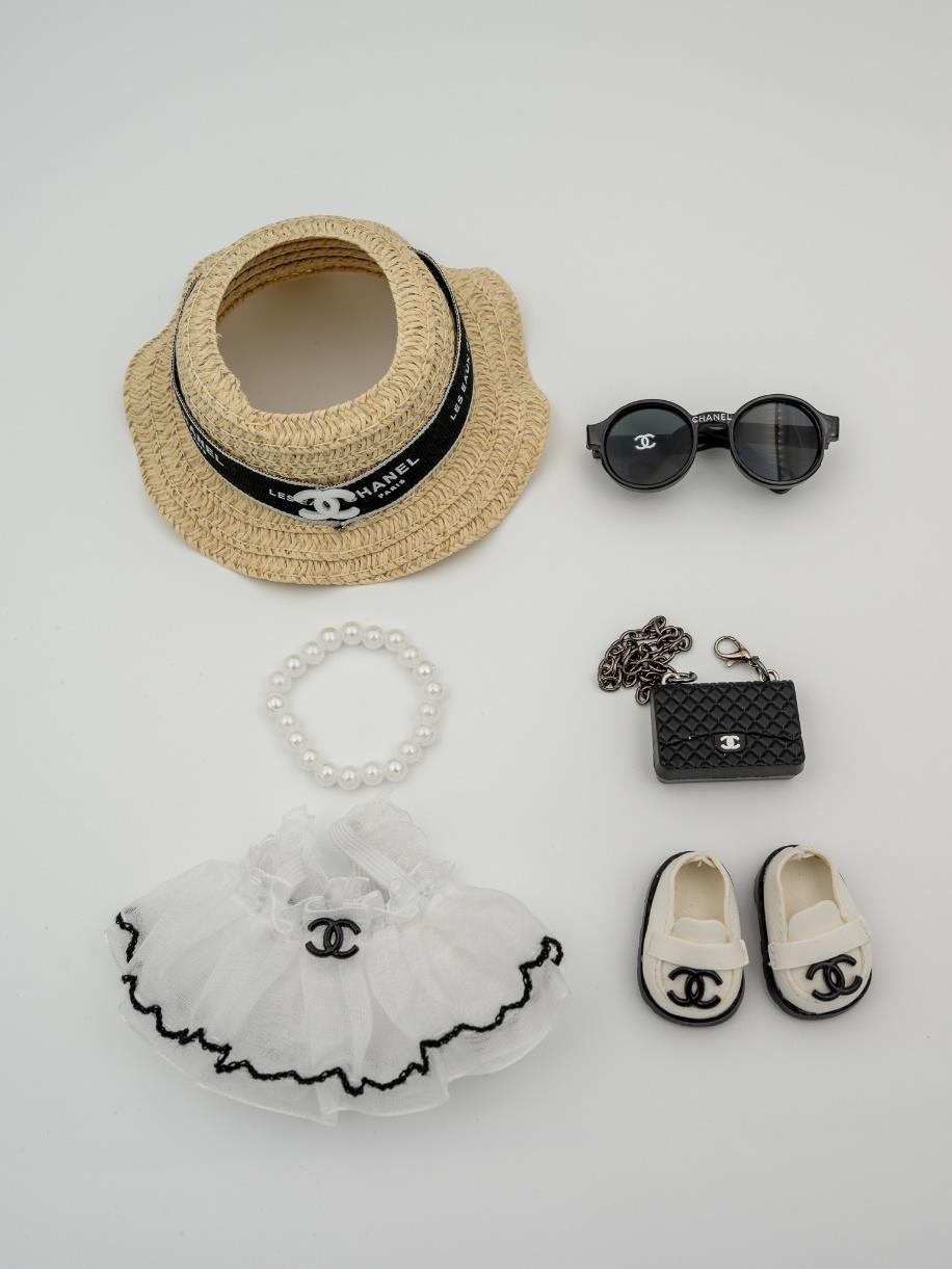 Chanel translucent white tulle dress ensemble